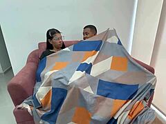 my latina stepsister and i fuck under blankets