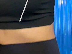 Post-Workout Chick Gets Pussy Licked In Crowded Bathroom