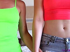 petite blonde threesome in high definition