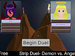 Demon Vs Angel In Cheeky Strip Duel