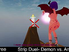 Demon Vs Angel In Cheeky Strip Duel