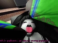 Girl's addiction to massive cock in roblox