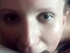 lena starr takes cum shot right in eye