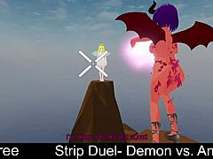 Demon Vs Angel In Cheeky Strip Duel