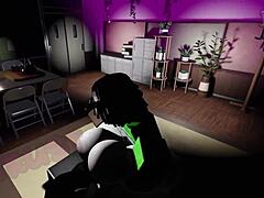 Girl's addiction to massive cock in roblox