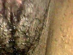 Wet ebony pussy wrecked by huge toy