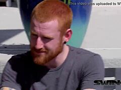 Redhead Couple Swaps at Poolside Party