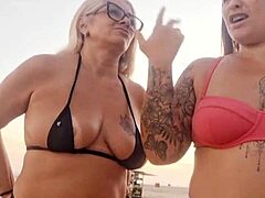suggestive chat at the beach with naughty friend