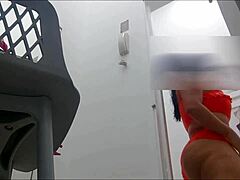 Latina ebony fucked hard in public bathroom