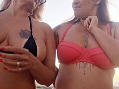 suggestive chat at the beach with naughty friend