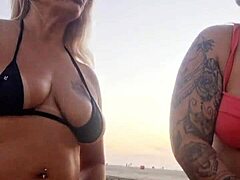 suggestive chat at the beach with naughty friend