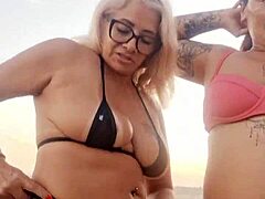 suggestive chat at the beach with naughty friend