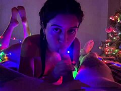 Stepsister toys with my cock for epic blowjob