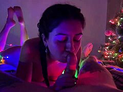 Stepsister toys with my cock for epic blowjob