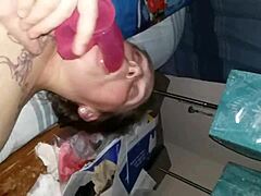 wife’s double dildo suck play