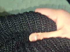 massive cumshot after endless handjob with monstrous cock in bedroom