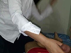 Uniformed Latina Teases Stepdad With School Skirt