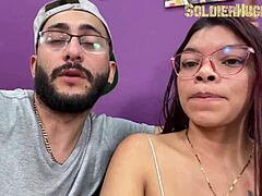 Specific Latina Teen's Deepthroat Debut Blowjob In Studio
