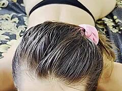 teasing blowjob with sloppy rimming action