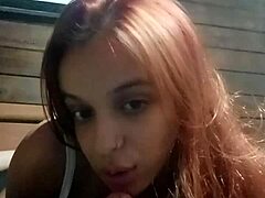 Gostosa Redhead Babe’s First Wet Blowjob in Bedroom