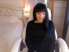 Jessy's seductive striptease in tight stockings revealed