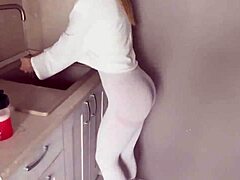 Young blonde’s perfect ass fucks lover