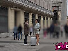 Hot Spanish Nuria Picks Up Guys for Street Fuck