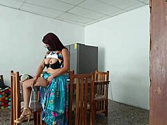 my maid opens her cute pussy wide