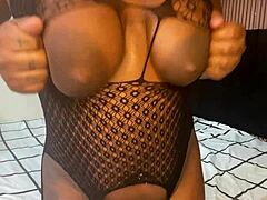 Ebony teen gives raw jerk-off instructions to cum hard