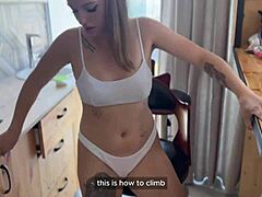 Wow! Check Every Spot for Wild Sex in His House with This Cute Brunette!