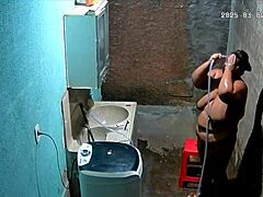 hidden camera catches stepmom shaving while stepson watches