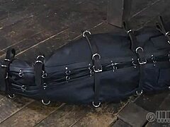 Restrained Girl Gets Hard Punishment in Garage