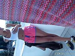 amateur ebony babe craves cock and swallows cum pov
