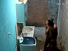 hidden camera catches stepmom shaving while stepson watches