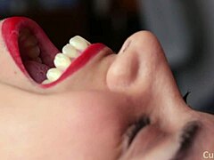 Close-Up View of a Full Mouthful