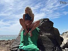 risky beach sex with perfect body teen blonde