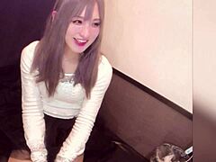 Cute Japanese crossdresser indulges in intense anal masturbation during live streaming.