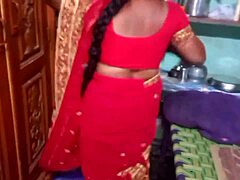 This desi housewife beauty changes her sari at home. Her charm just fills the room with allure!