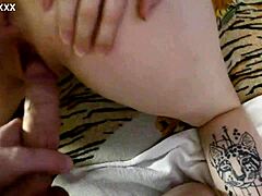 Marital fuck recorded as hubby cums between her legs in wild passion. She loves every second.