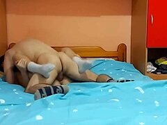 Beautiful Young Couple Enjoys Hard Doggystyle Sex with Deep Creampie. Passionate Moaning Fills the Room.