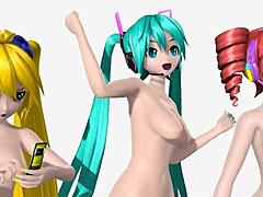 Wow, Hatsune Miku, Teto, and Neru fully nude!
