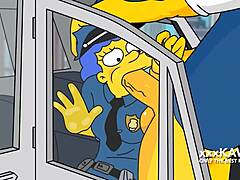 I can’t believe it, Police Marge tried arresting Snake but he fucked her hard!