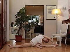 aww, cute nicole murkovski just luvs doin naked stretching, ya know!
