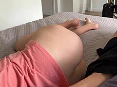 Stepmom forgot her panties before bedtime
