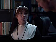 this russian redhead nun, sata jones, gets frozen in time for a wild blasphemy fuck. real doll sex action unfolds!