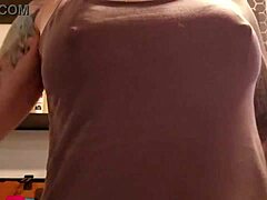 Femboy shakes his tits wildly while rocking tight leggings and a sexy bra in hot action. He teases and bounces for the camera nonstop!