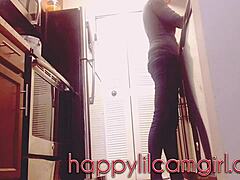 Girl Ignores You While Cleaning Kitchen in Giantess Webcam Clip