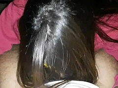 Wow! Taking Hot Creamy Load on Sofa with Amateur Blowjob Action!