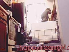 Girl Ignores You While Cleaning Kitchen in Giantess Webcam Clip