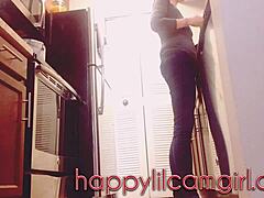 Girl Ignores You While Cleaning Kitchen in Giantess Webcam Clip